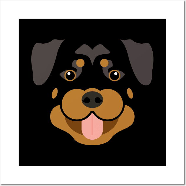 Rottweiler dog face Wall Art by ShirtBricks
